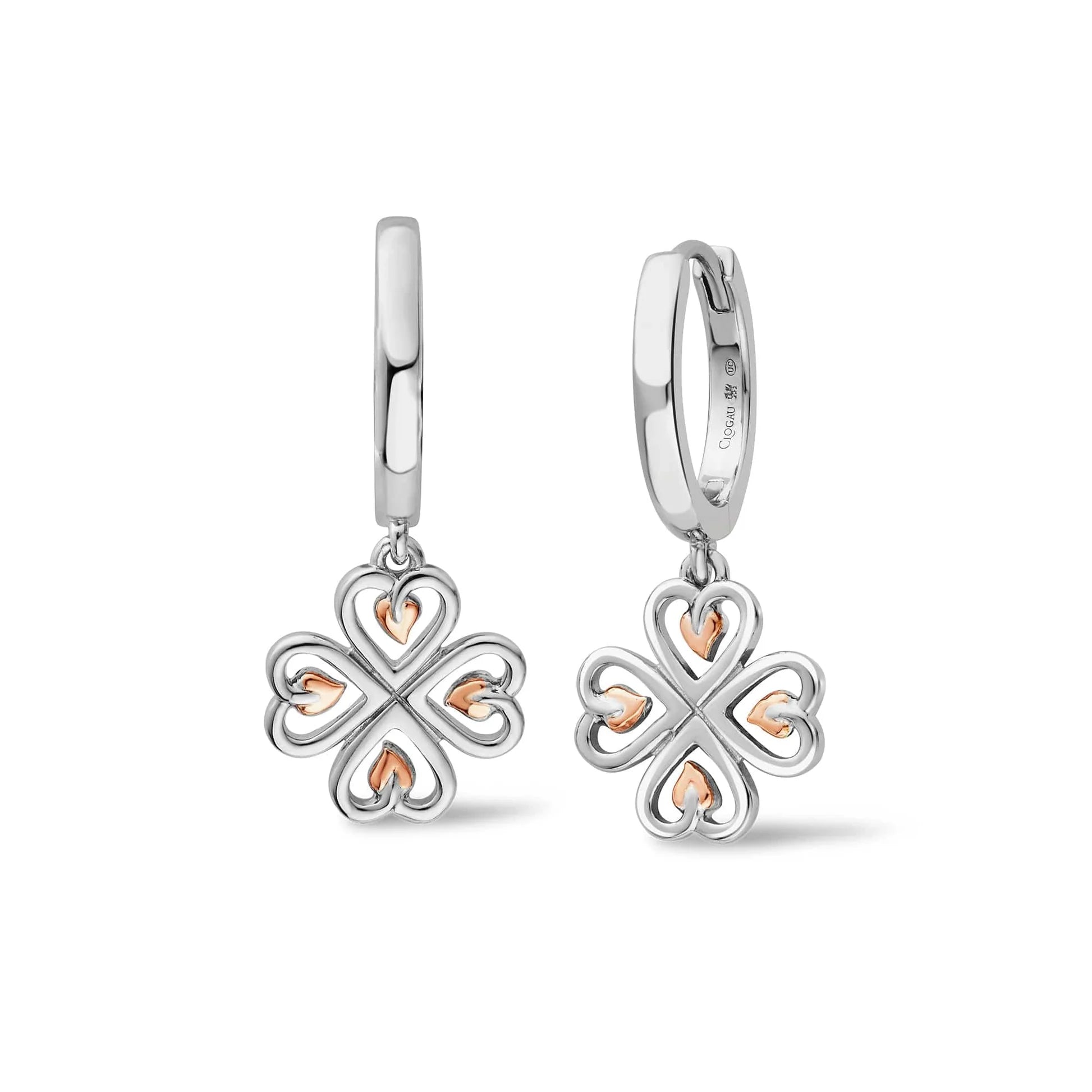 Clogau® Tree of Life® Sterling Silver Heart Drop-Hoop Earrings