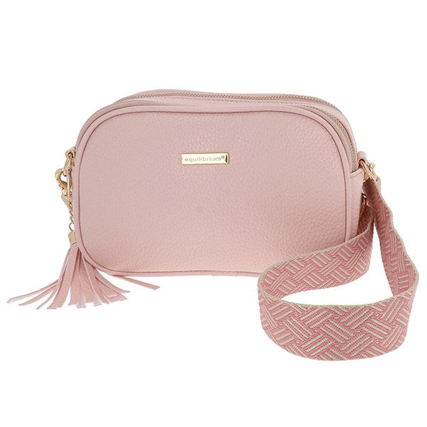 Equilibrium Pink Cross Body Shoulder Bag Two Zips