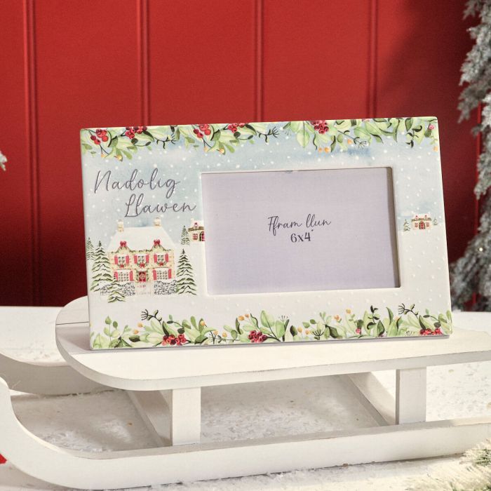 Nadolig Llawen Raised Ceramic Photo Frame