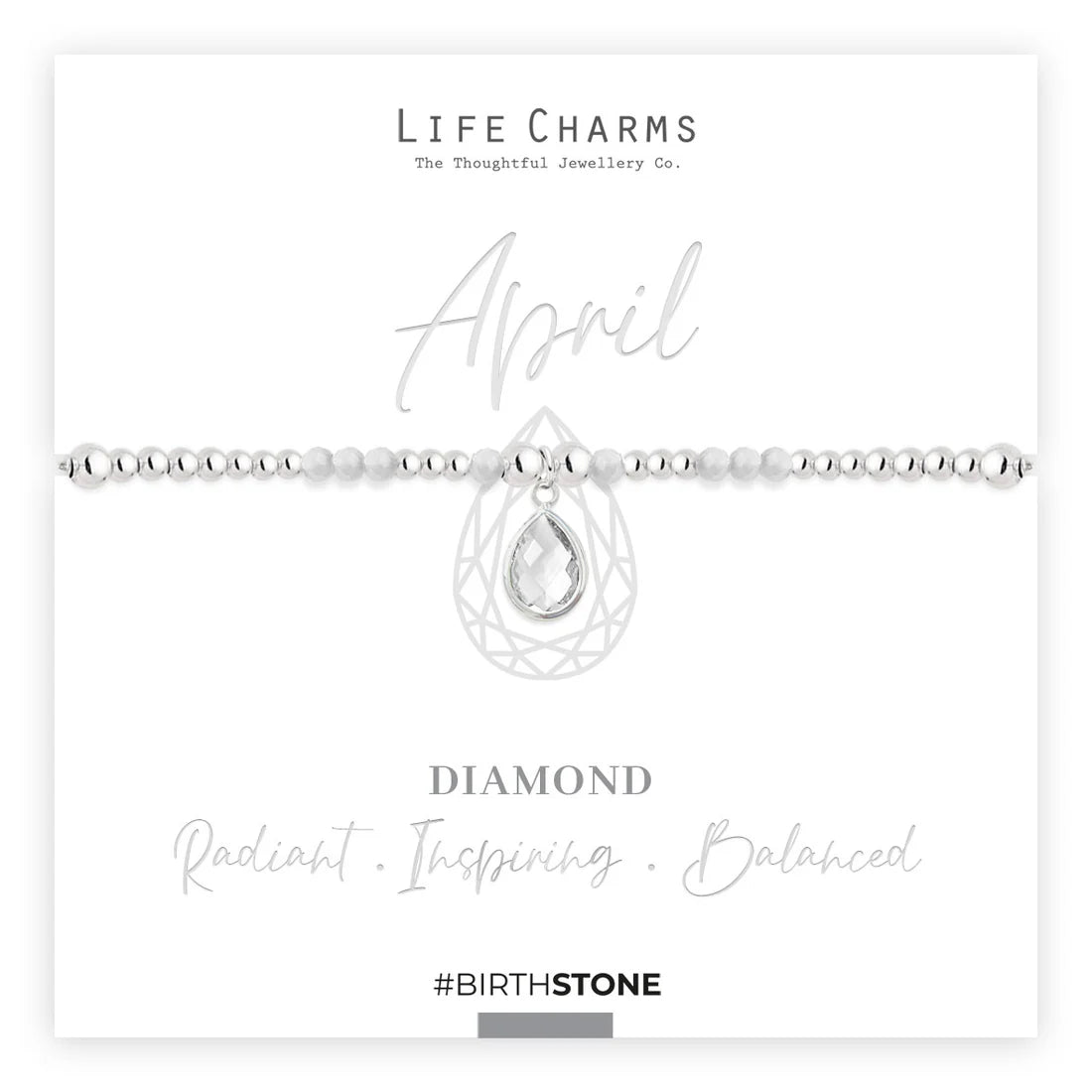 Life Charms April Birthstone Bracelet