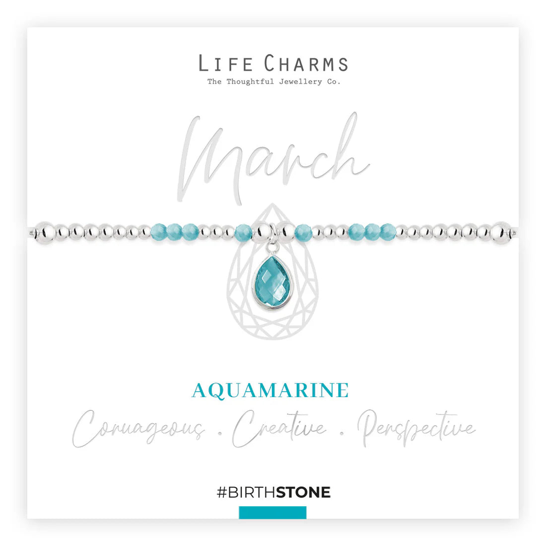 Life Charms March Birthstone Bracelet