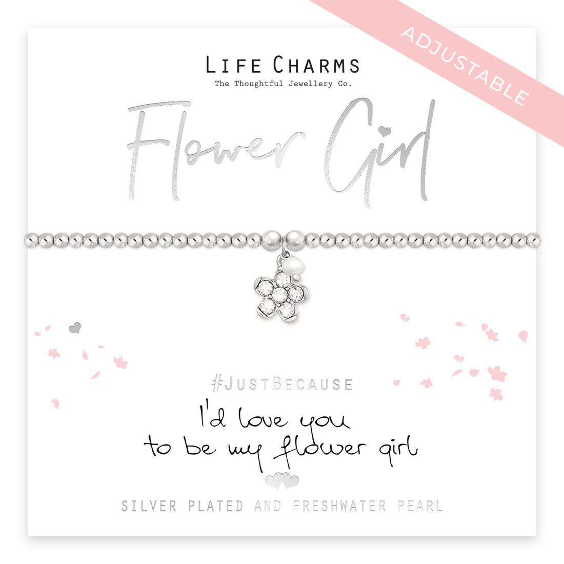 Life Charms Be My Flowergirl Adjustable Bracelet