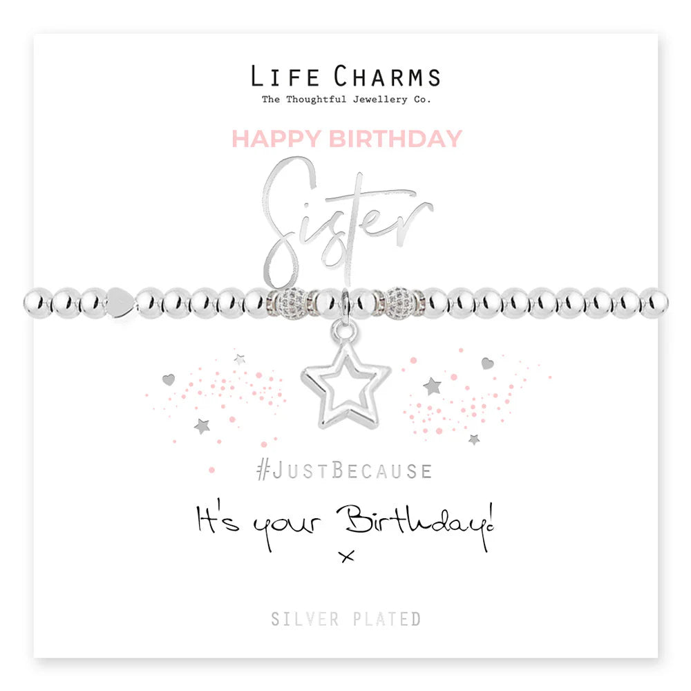 Life Charms Happy Birthday Sister Bracelet