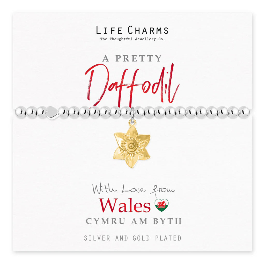 Life Charms With Love From Wales Daffodil Welsh Bracelet