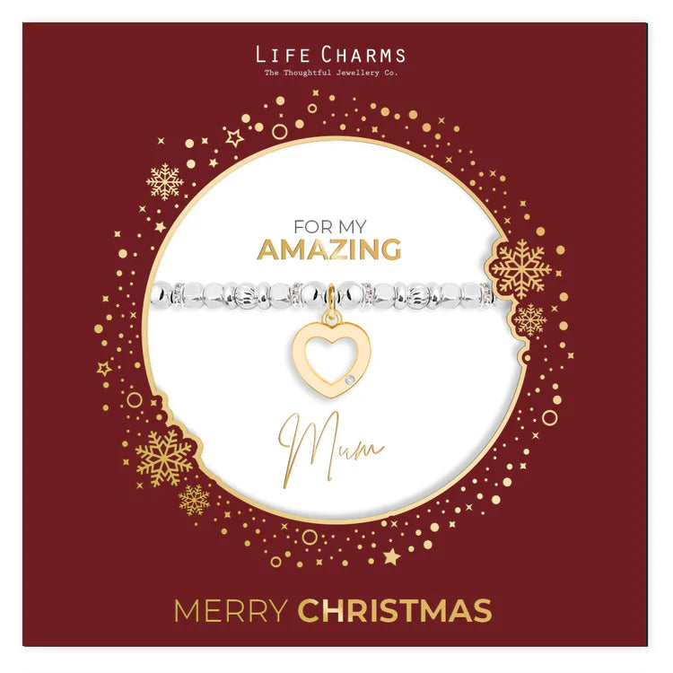 Life Charms Amazing Mum Christmas Sleeve Bracelet