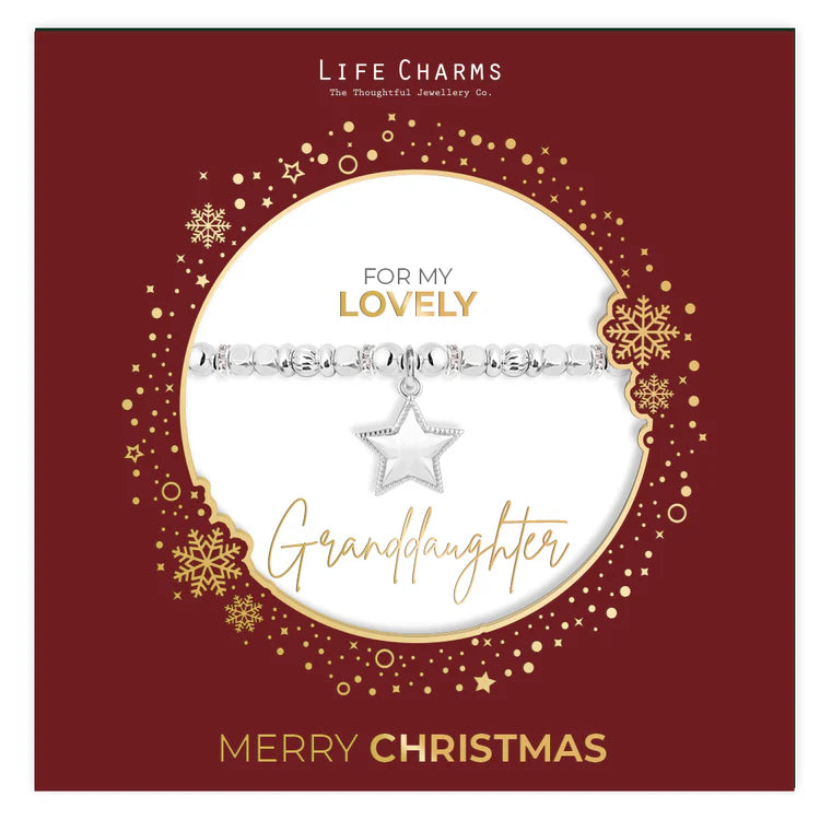 Life Charms Lovely Granddaughter Christmas Sleeve Bracelet