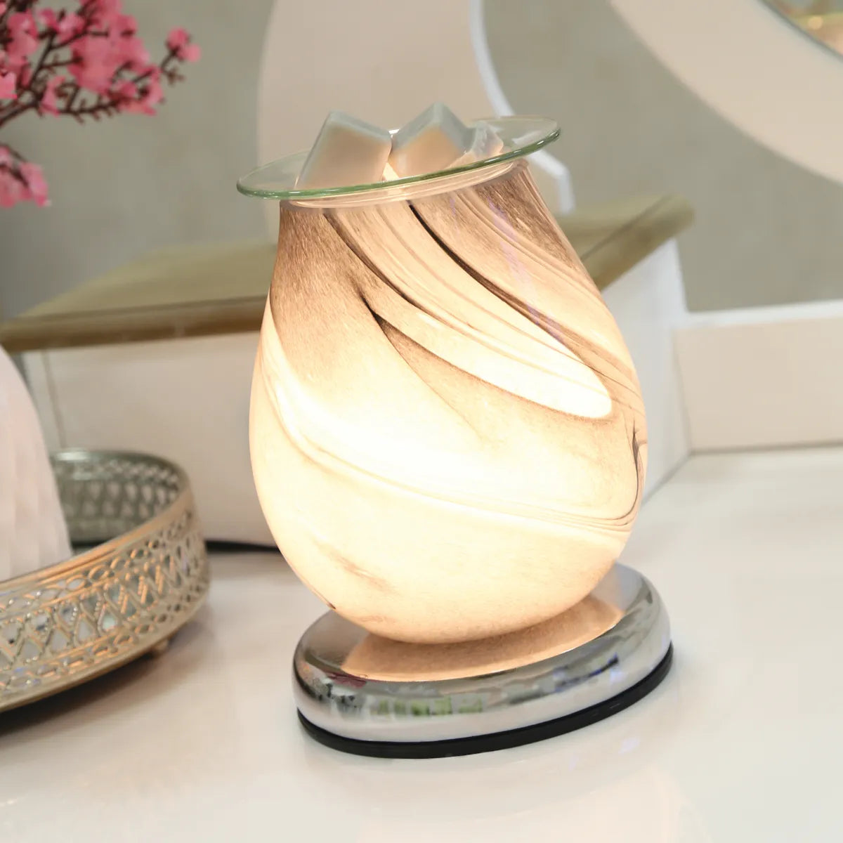 Aroma Grey Swirl Electric Wax Burner
