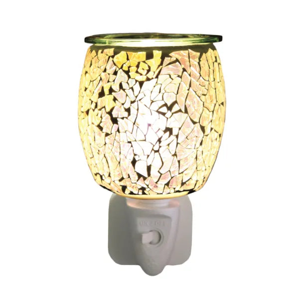 Aroma Silver Glass Mosaic Plug In Wax Burner