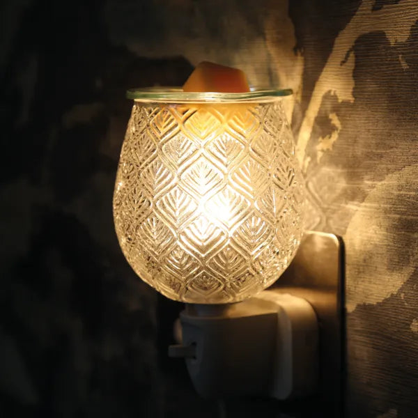 Aroma Clear Glass Leaf Plug In Wax Burner