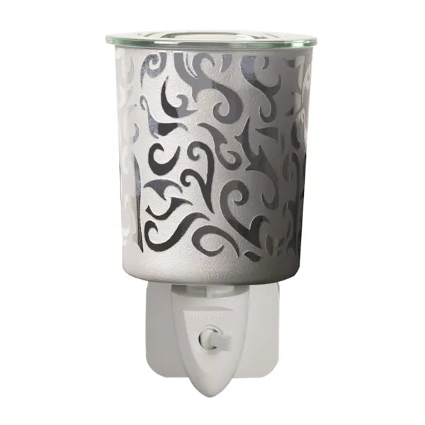Aroma Pewter Satin Swirl Plug In Wax Burner