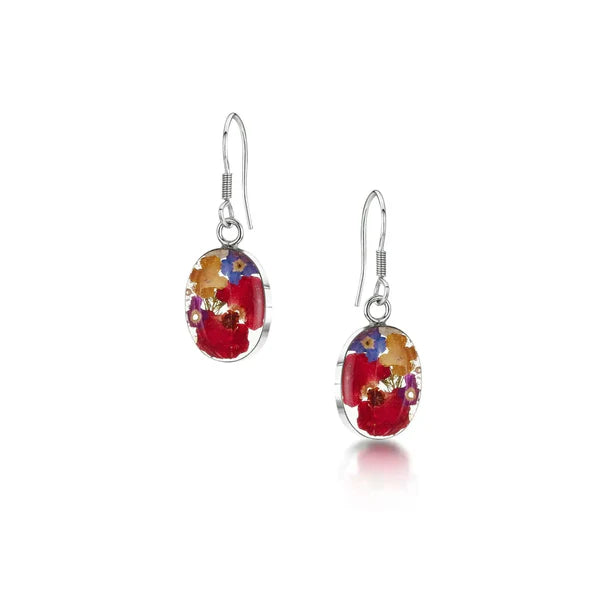 Shrieking Violet® Sterling Silver Mixed Flowers Drop Earrings