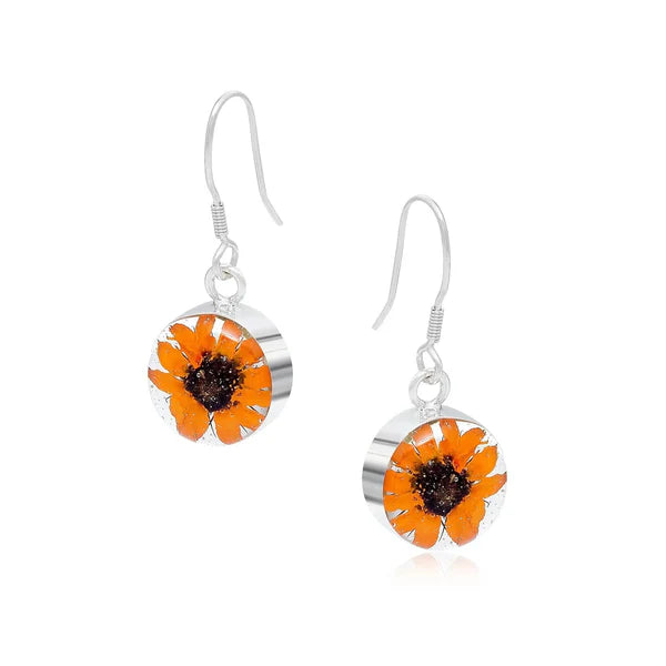 Shrieking Violet® Sterling Silver Sunflower Drop Earrings