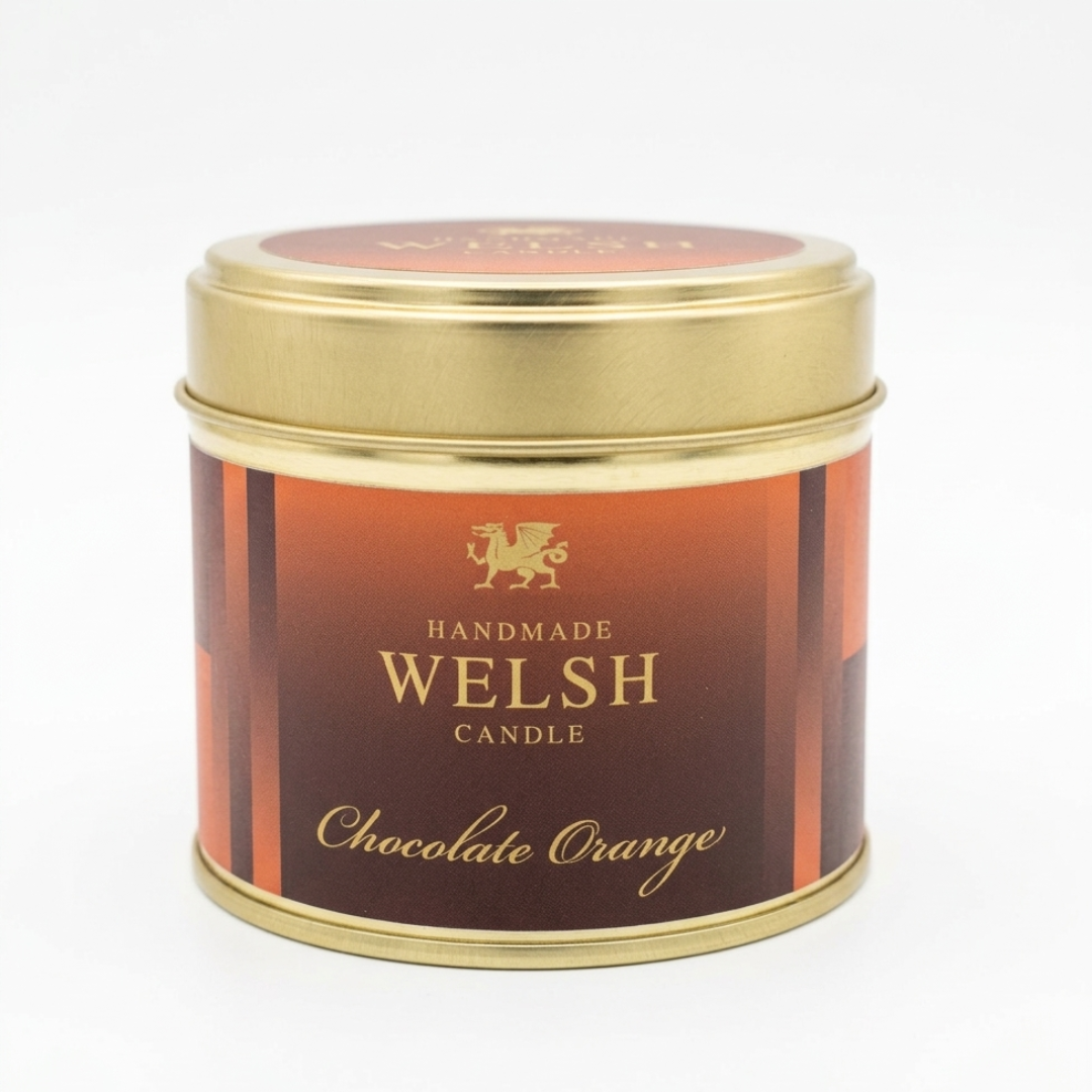 Handmade Welsh Candle | Chocolate Orange Tin Candle