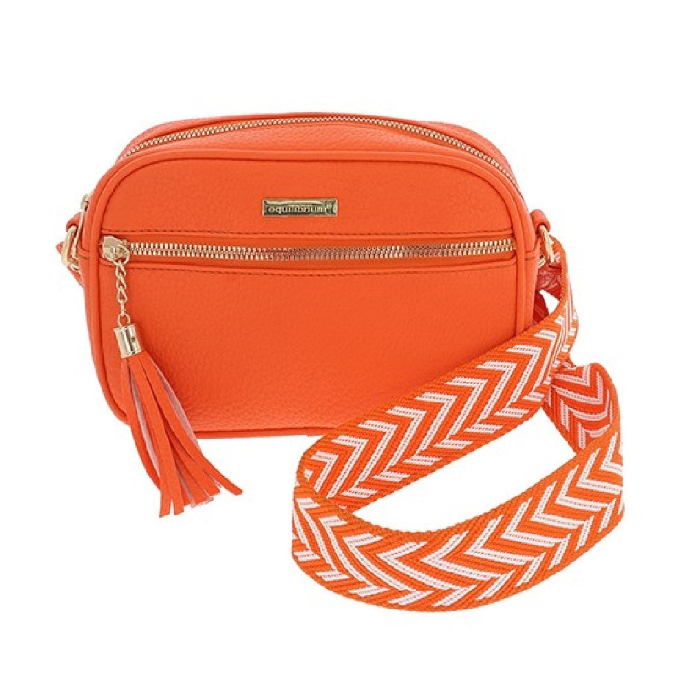 Bag Ysgwydd Croesgorff Oren Equilibrium Dau Sip
