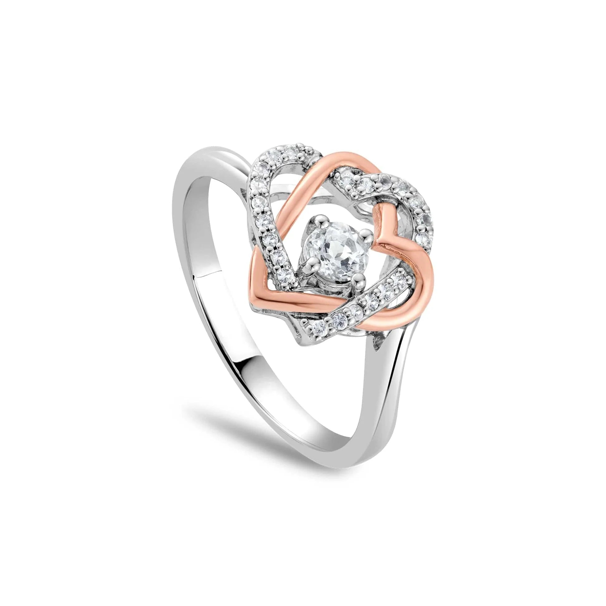 Clogau® Forever Yours Sterling Silver Heart Ring with Topaz