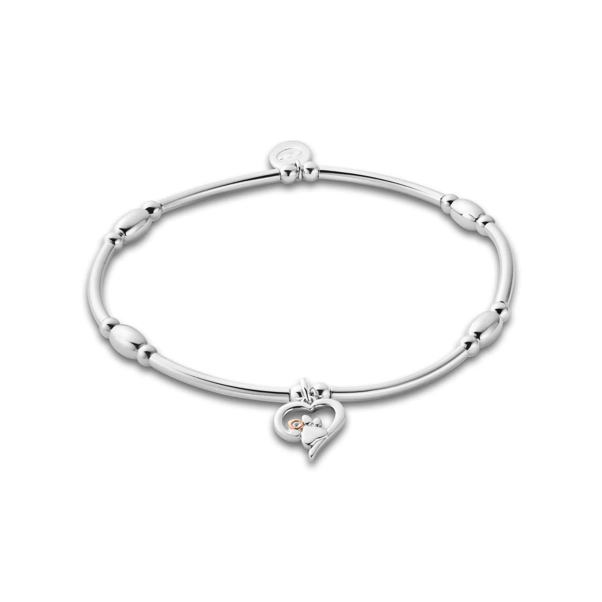 Clogau® Paw Prints Sterling Silver Heart Affinity Bracelet with Topaz