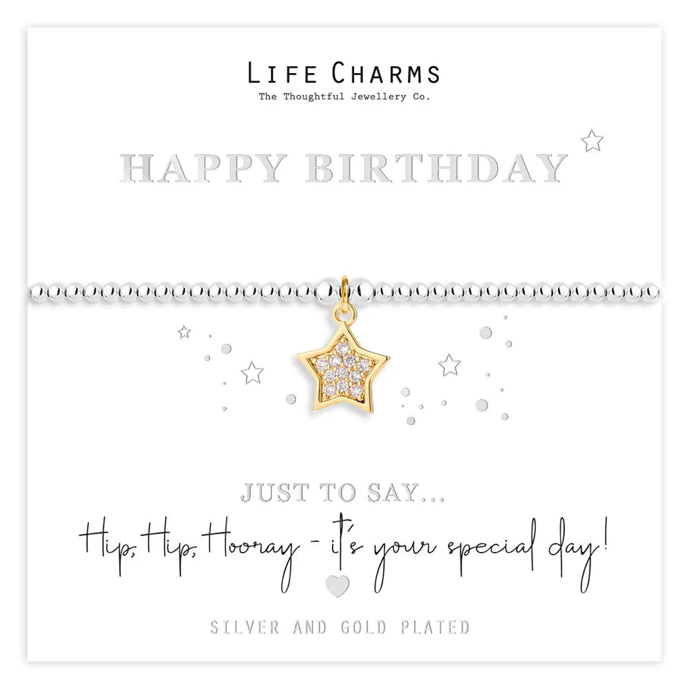 Breichled Pen-blwydd Hapus yn 60 oed Life Charms 