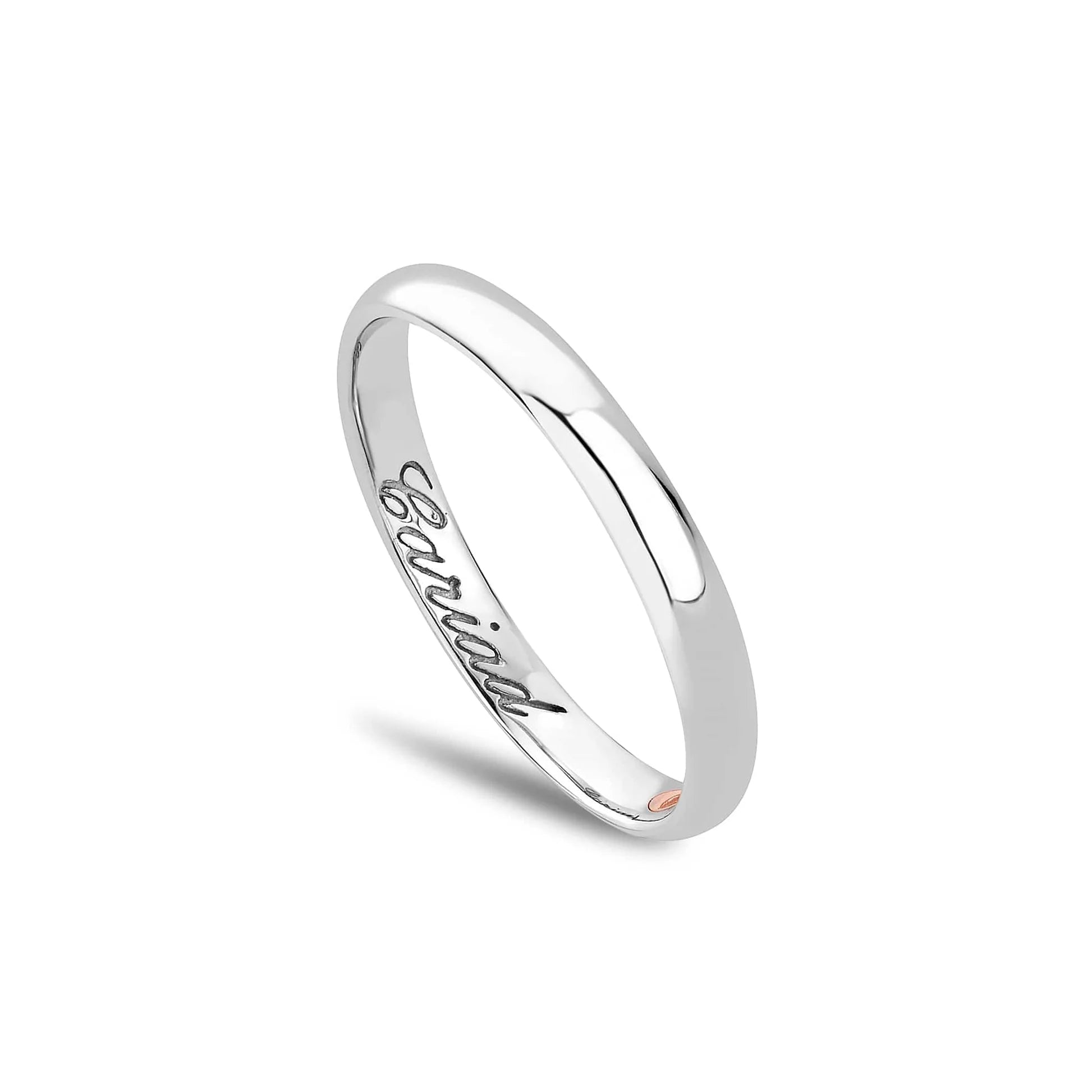 Modrwy Briodas Aur Gwyn Solet 9ct Clogau® Promises 3mm