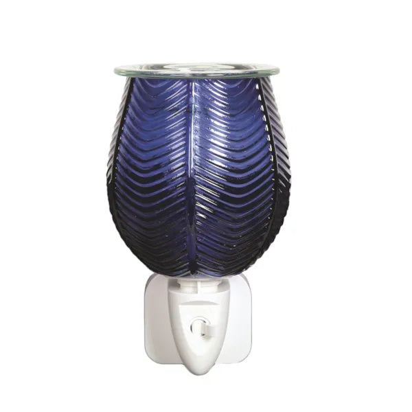 Aroma Ribbed Blue Lustre Plug In Wax Burner