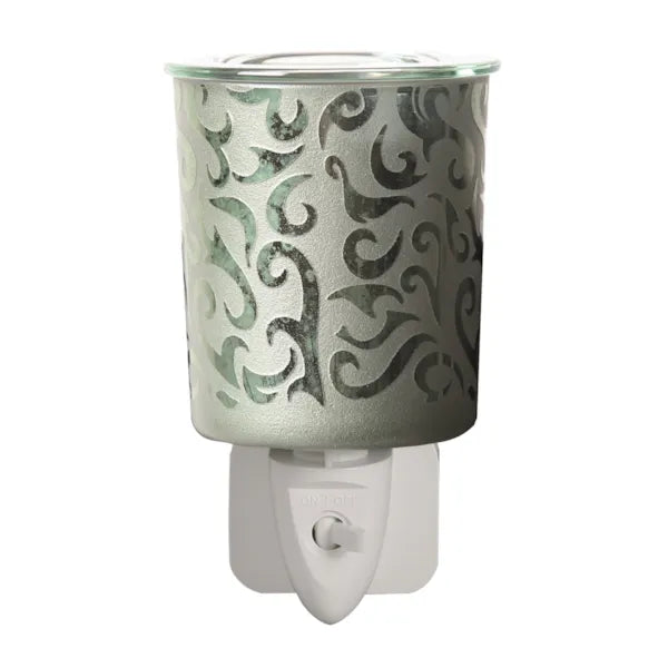 Aroma Green Satin Swirl Plug In Wax Burner