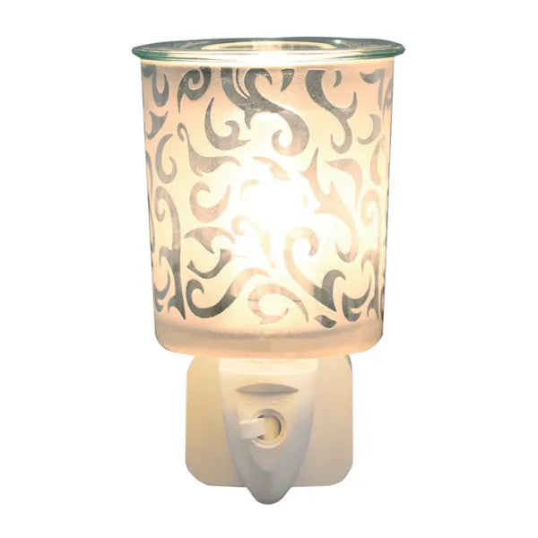 Aroma Pewter Satin Swirl Plug In Wax Burner