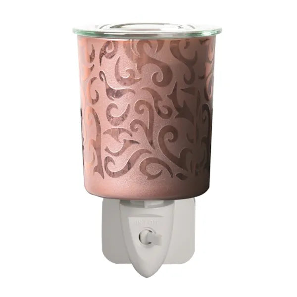 Aroma Copper Satin Swirl Plug In Wax Burner