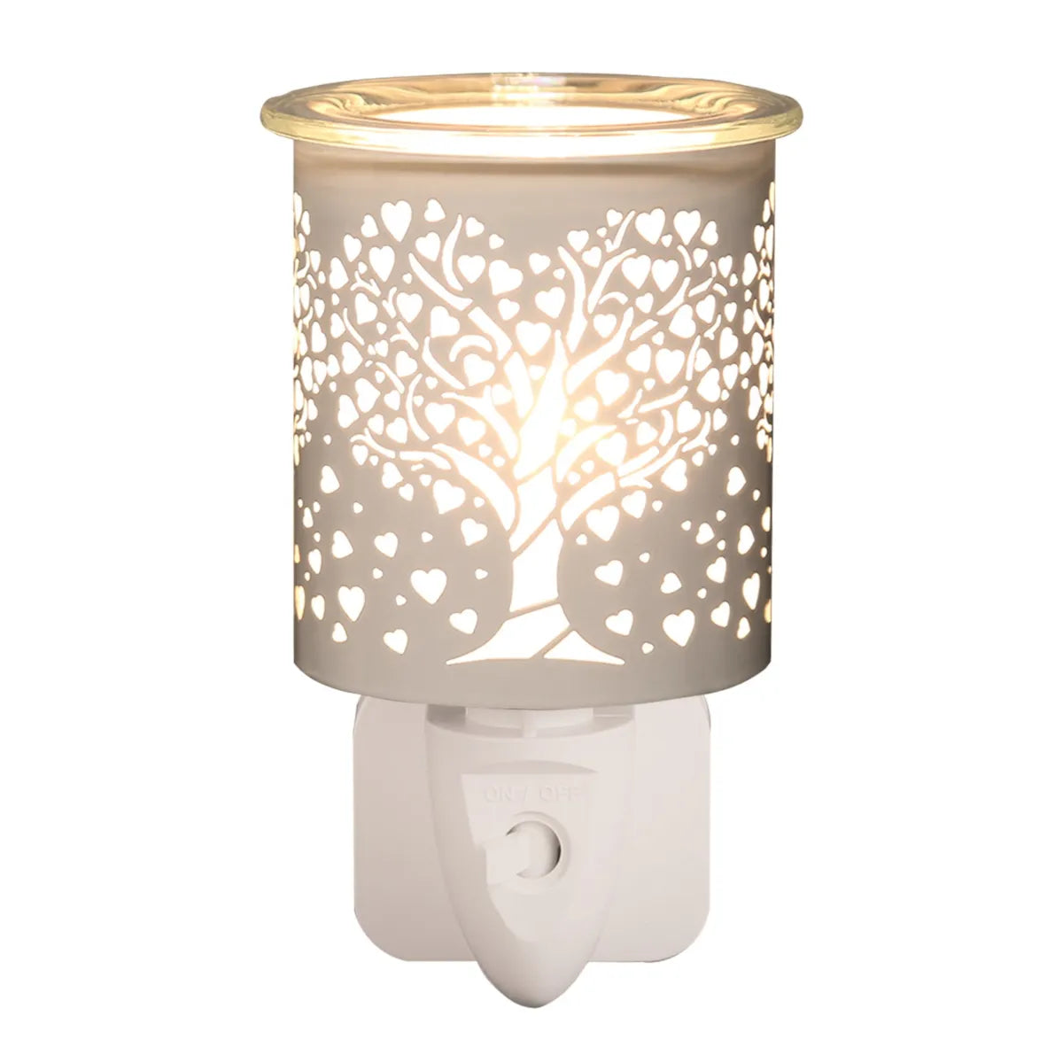 Aroma White & Gold Silhouette Heart Tree Plug In Wax Burner