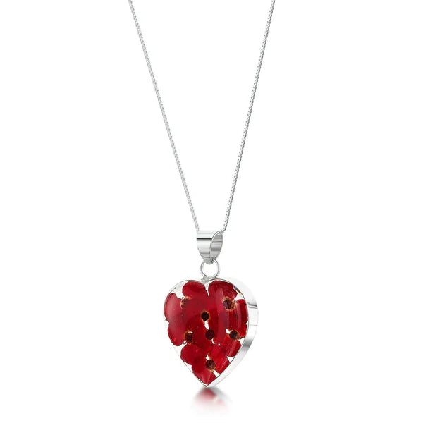 Shrieking Violet® Sterling Silver Poppy Medium Heart Pendant