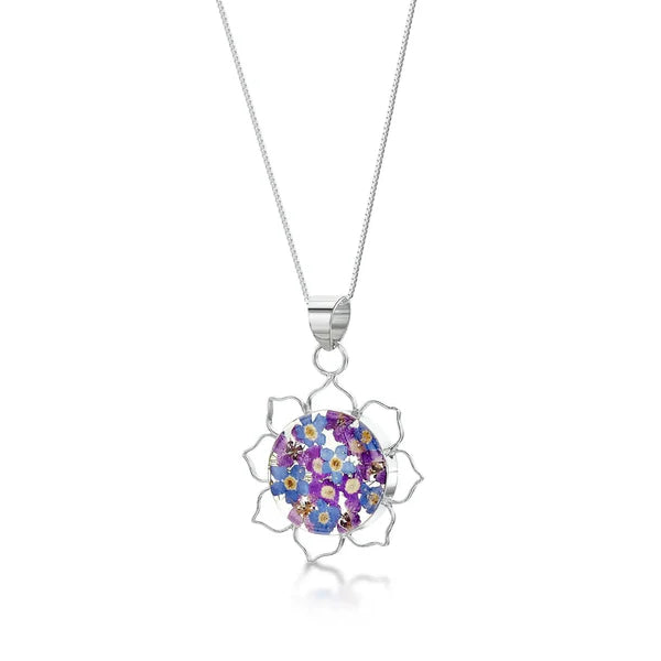 Shrieking Violet® Sterling Silver Purple Haze Lotus Flower Pendant