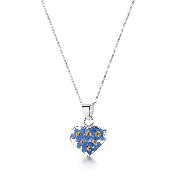 Shrieking Violet® Sterling Silver Forget Me Not Heart Pendant