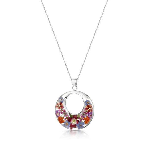 Shrieking Violet® Sterling Silver Double Round Flower Pendant